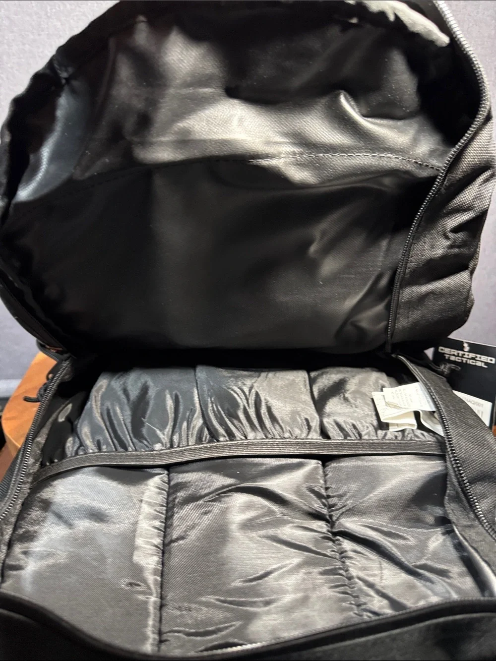 Black Tactical-Style Men's Backpack with Flag Patch